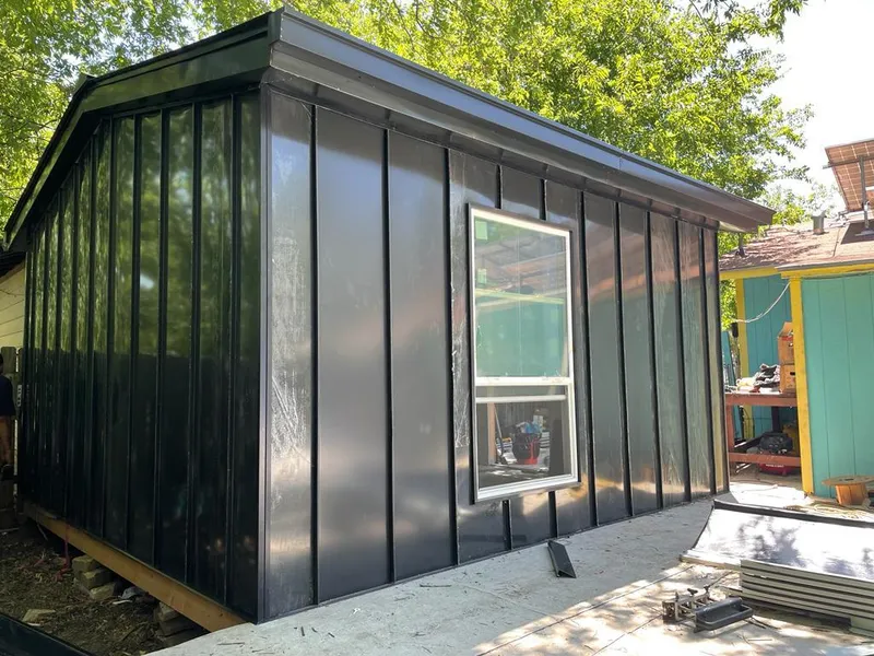 Black standing seam metal wall panels for Metal Roof Installation in Kent